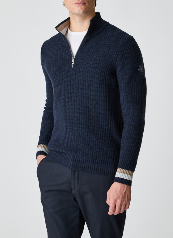 Pullover Troyer 1/1 Arm Bright Night Frontansicht