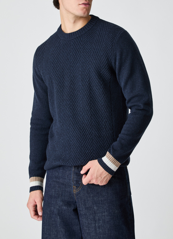 Pullover Rundhals 1/1 Arm Bright Night Frontansicht