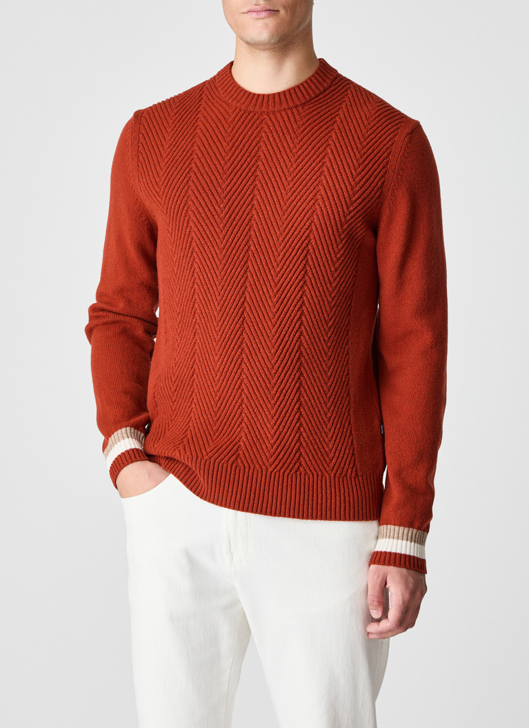 RundhalspulloverLight Buckeye Frontansicht