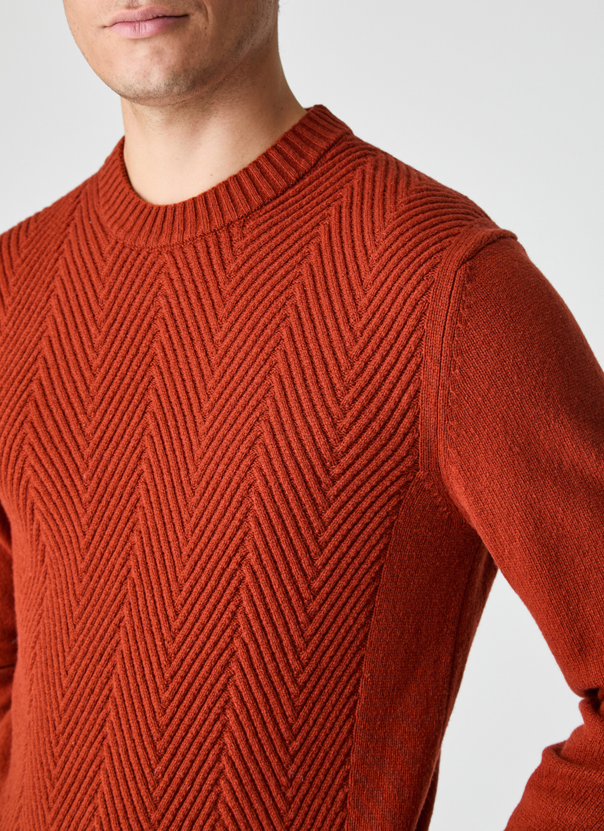 Pullover Rundhals 1/1 Arm, Light Buckeye Detailansicht 2