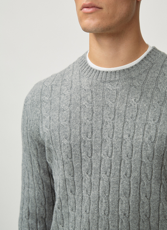 Pullover Rundhals 1/1 Arm Mercury Grey Frontansicht