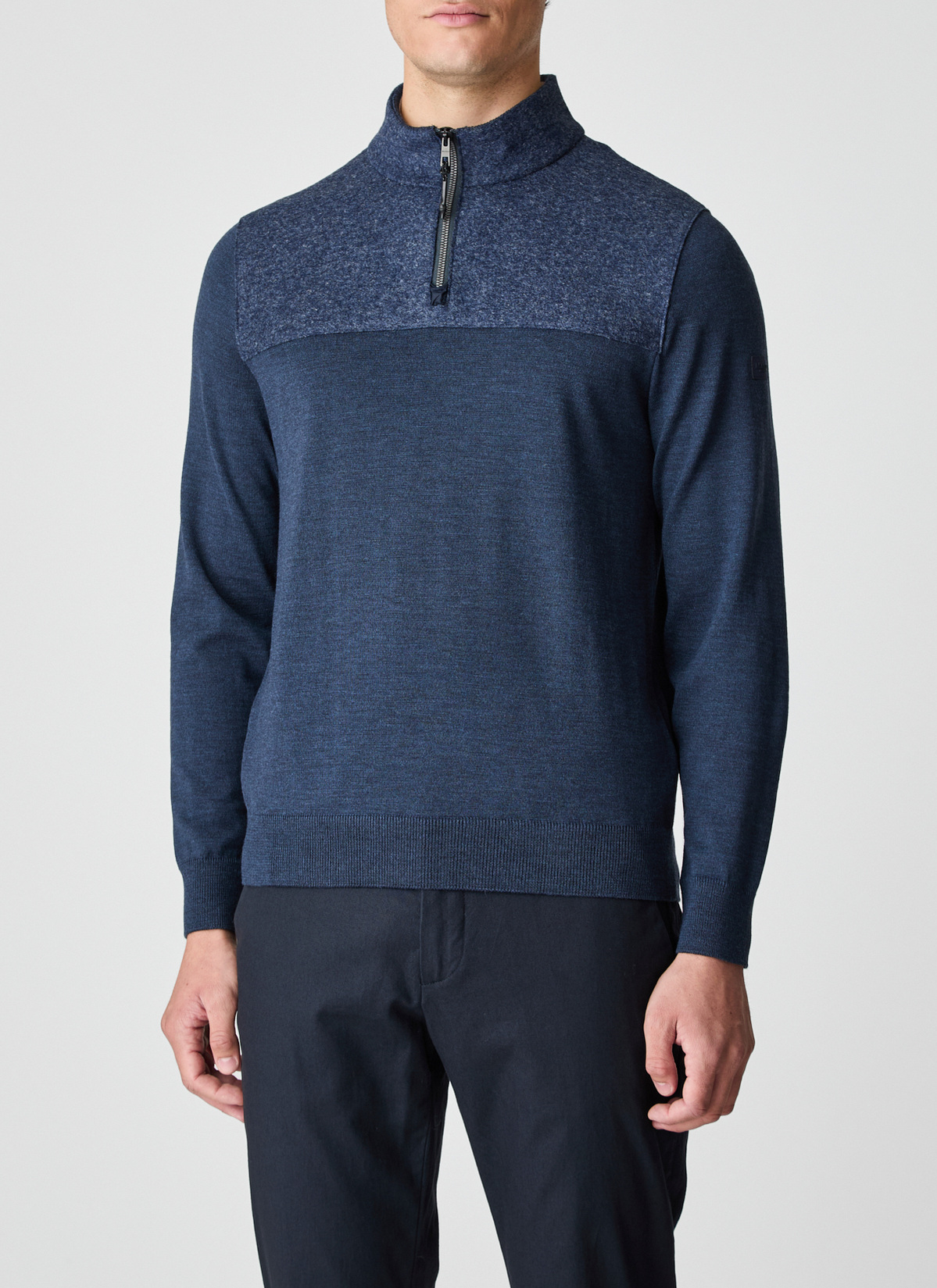 Pullover Troyer 1/1 Arm, Nightfall Blue Detailansicht 1