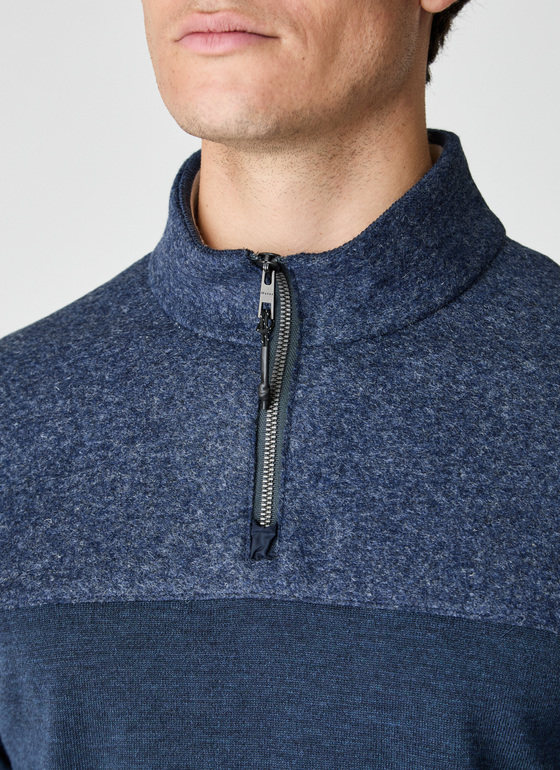 Pullover Troyer 1/1 Arm Nightfall Blue Frontansicht