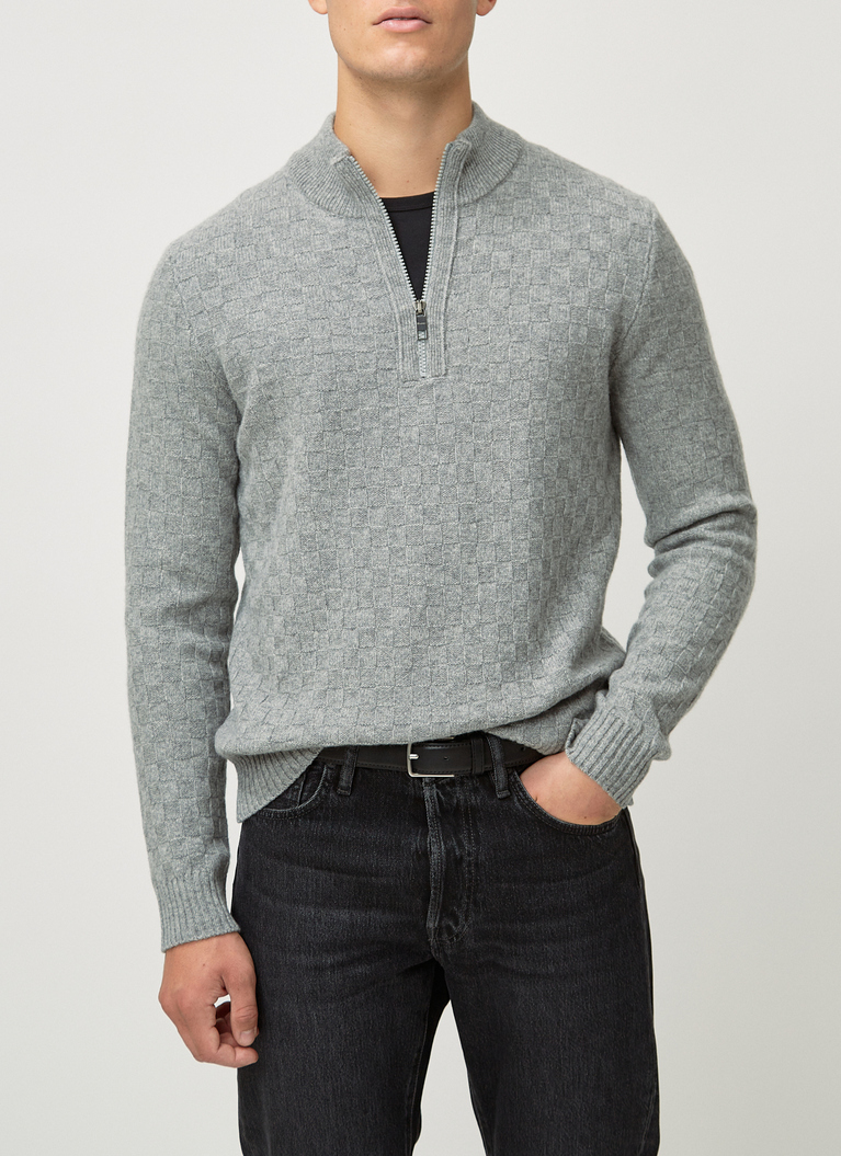 Pullover Troyer 1/1 Arm, Mercury Grey Frontansicht