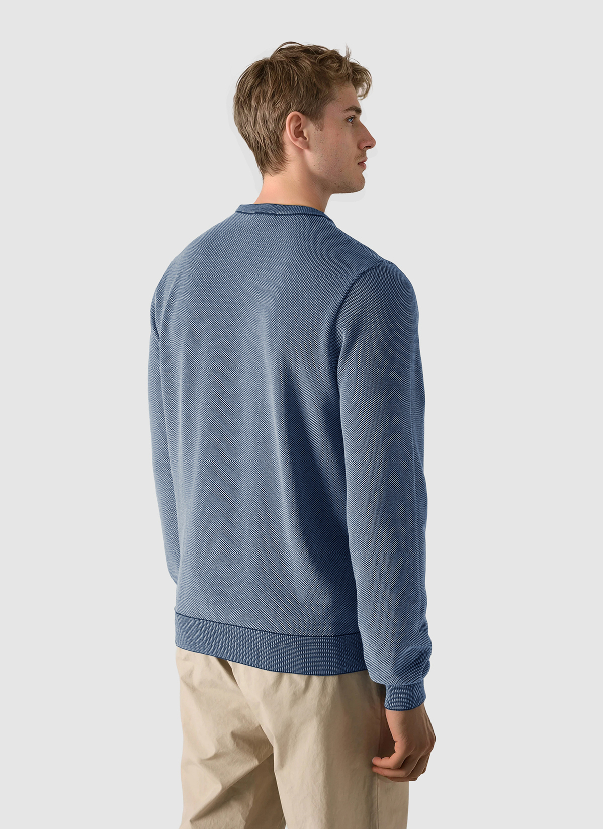 Pullover Rundhals 1/1 Arm, Dawn Blue Rückansicht