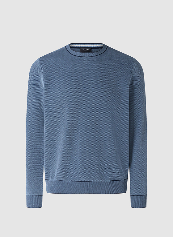 Pullover Rundhals 1/1 Arm Dawn Blue Frontansicht