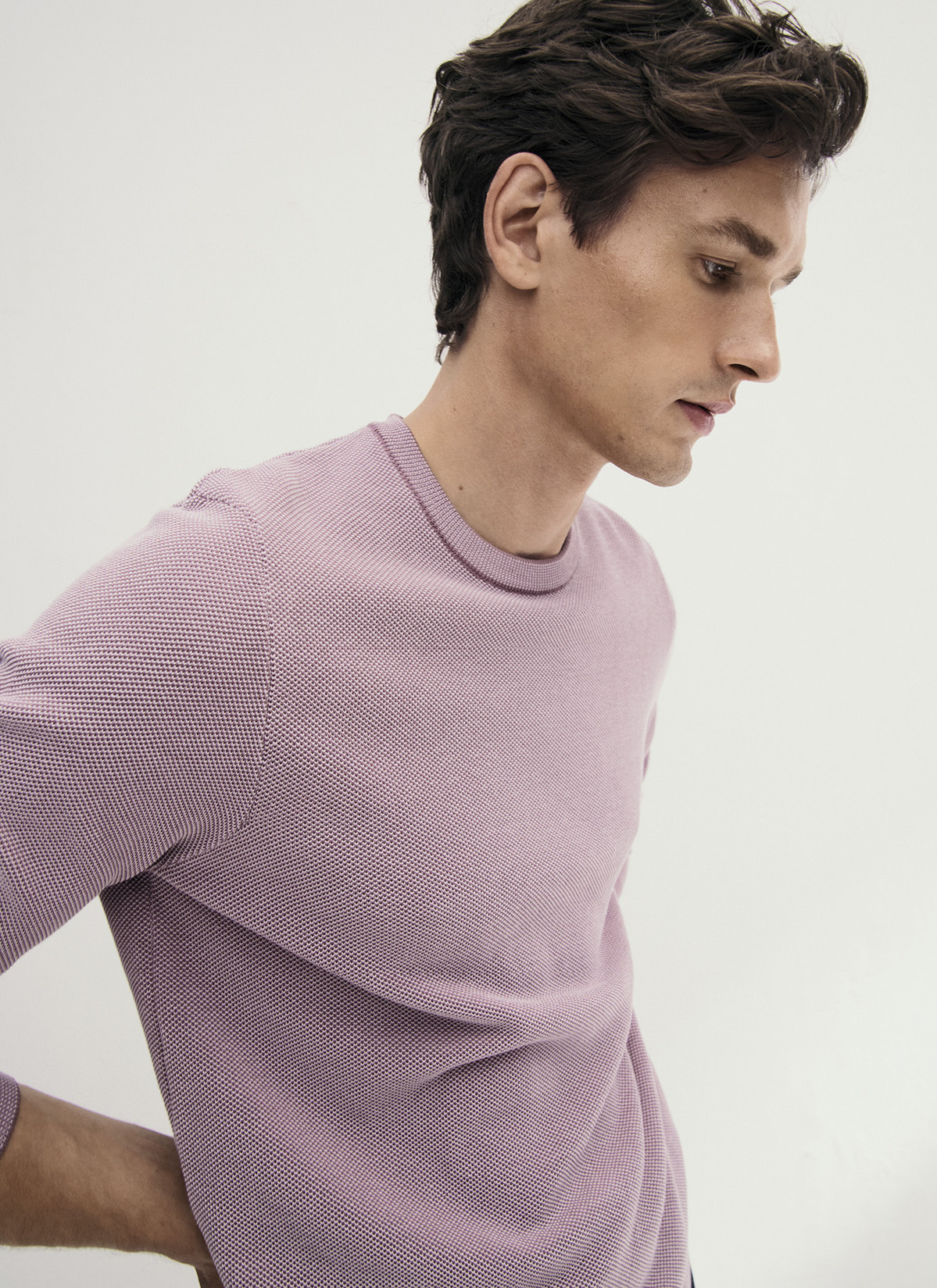 Pullover Rundhals 1/1 Arm, Soft Grape Frontansicht