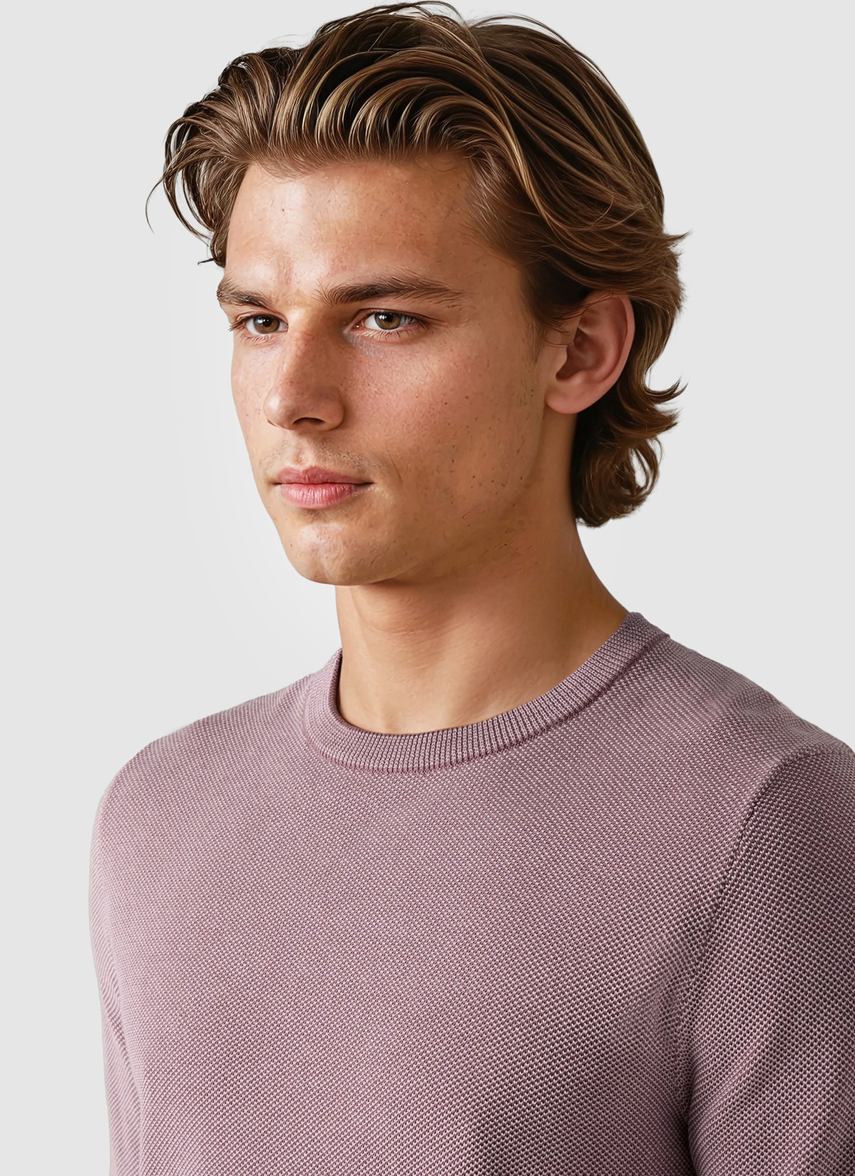 Pullover Rundhals 1/1 Arm, Soft Grape Detailansicht 1