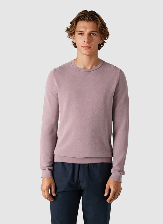 Pullover Rundhals 1/1 Arm Soft Grape Frontansicht