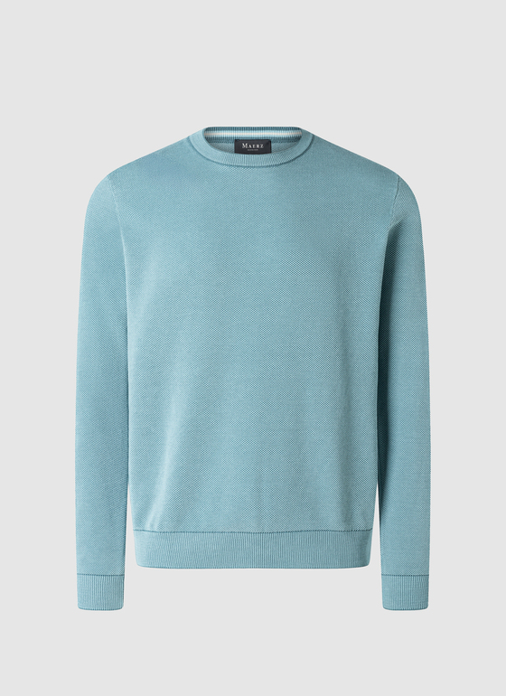 Pullover Rundhals 1/1 Arm Pastel Turquoise Frontansicht
