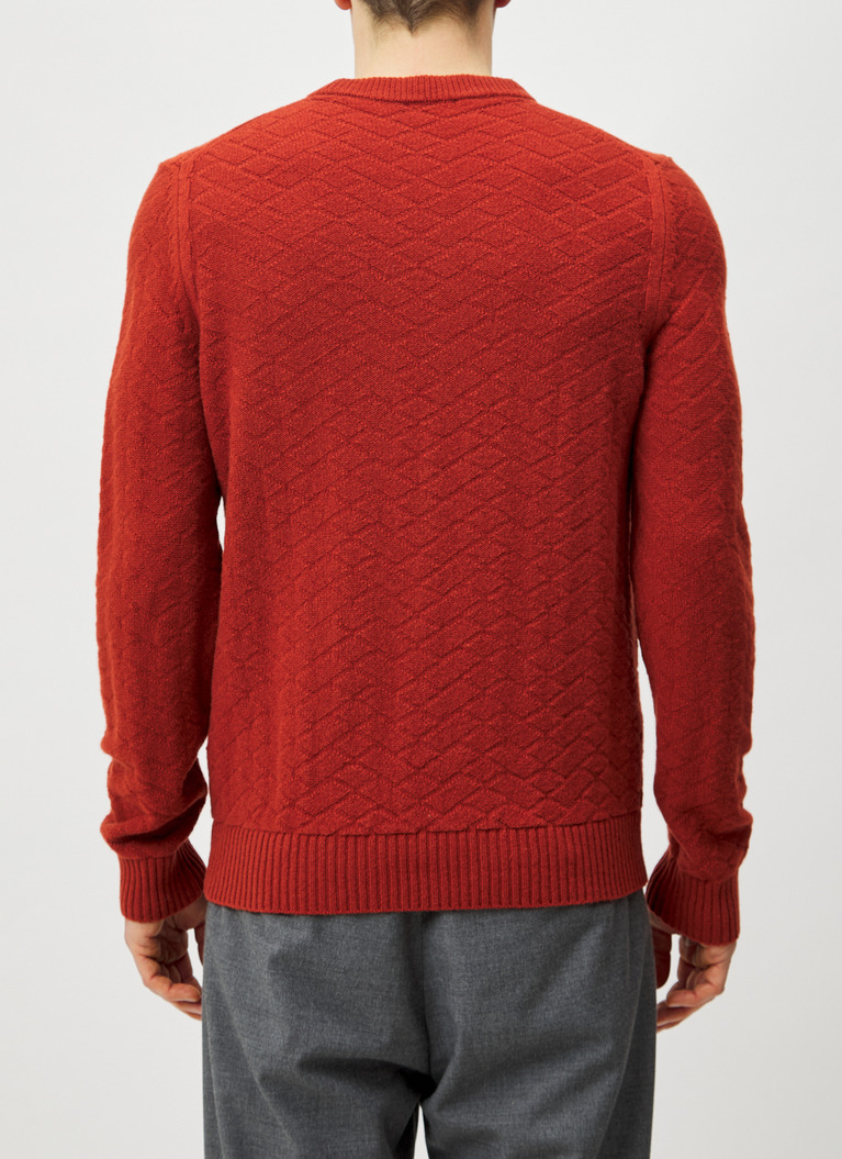 Pullover Rundhals 1/1 Arm, Red Fire Rückansicht