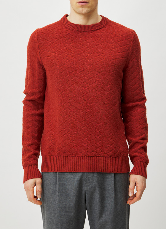 Pullover Rundhals 1/1 Arm Red Fire Frontansicht