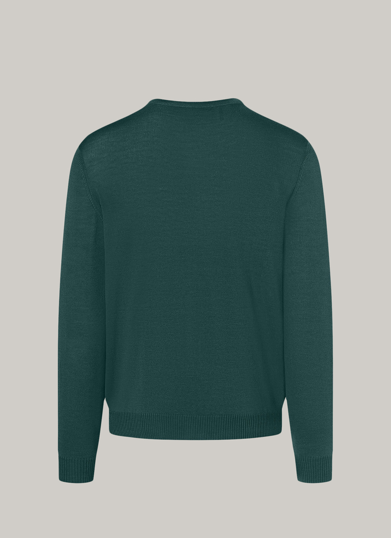 Pullover Rundhals 1/1 Arm, Bottle Green Rückansicht