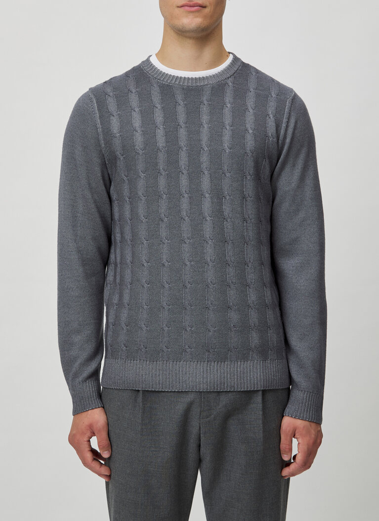 Pullover Rundhals 1/1 Arm, Grey Rock Detailansicht 1