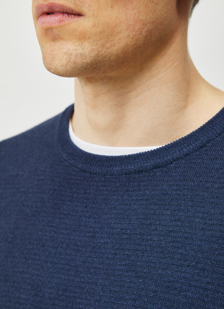 Pullover Rundhals 1/1 Arm, Navy Detailansicht 1