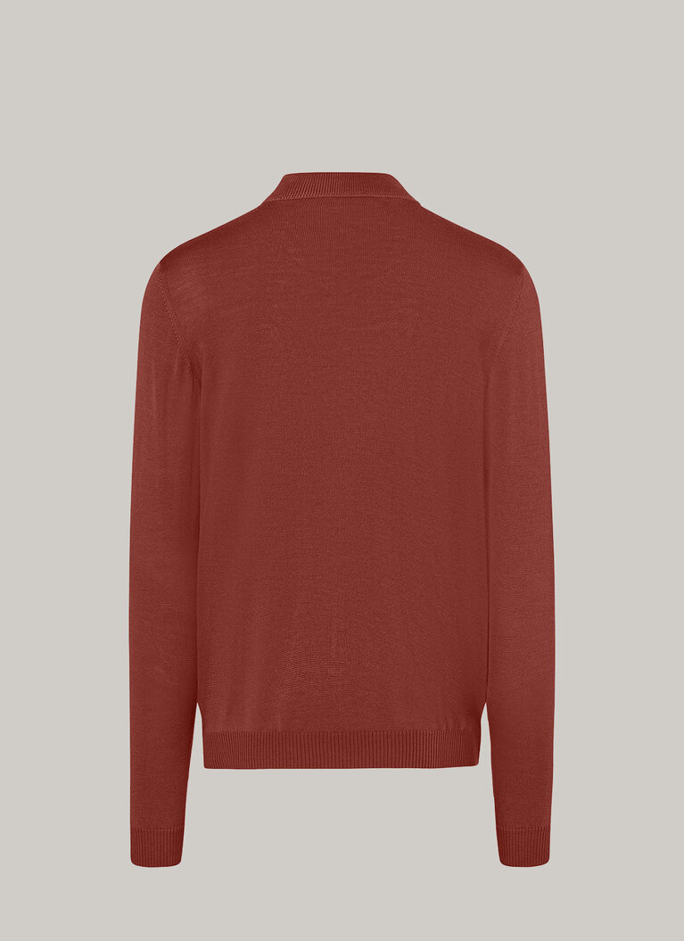Classic Line: Stehbund-Pullover, Red Planet Rückansicht