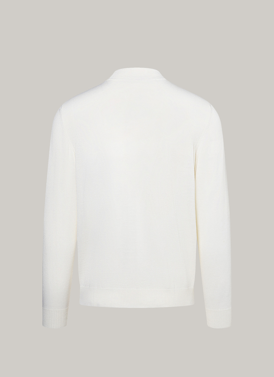 Classic Line: Stehbund-Pullover White Frontansicht