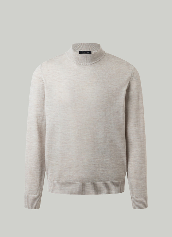 Classic Line: Stehbund-Pullover Mascarpone Cream Frontansicht