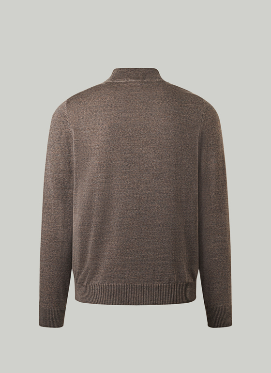 Classic Line: Stehbund-Pullover Brownie Frontansicht