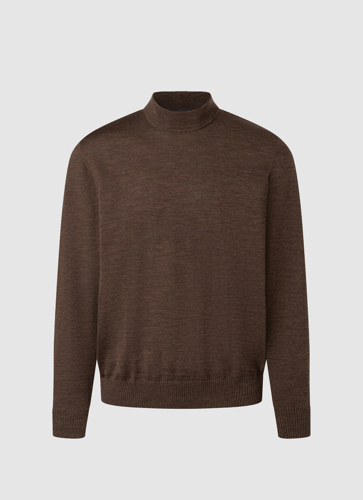 Classic Line: Stehbund-Pullover, Field Brown Frontansicht