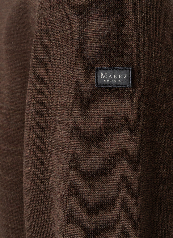 Classic Line: Stehbund-Pullover Field Brown Frontansicht