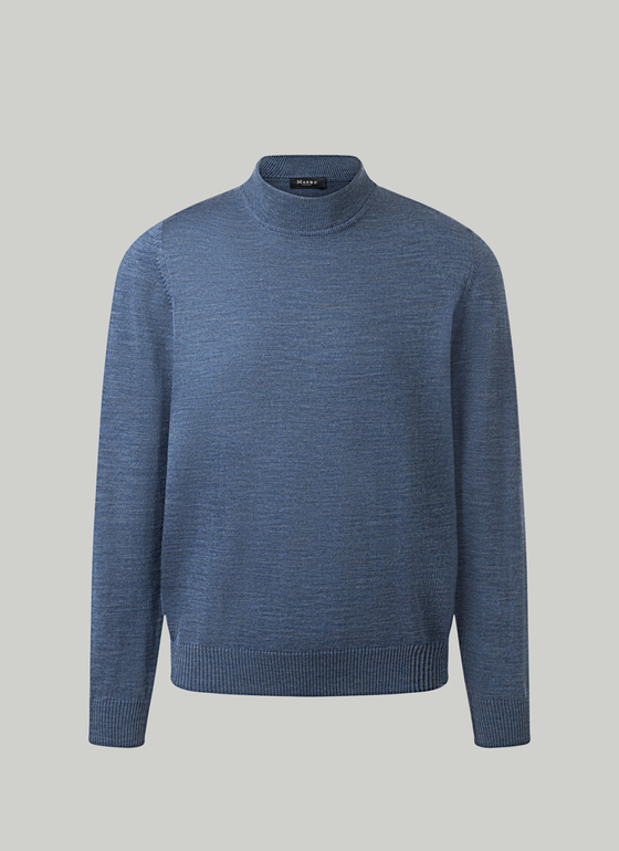 Classic Line: Stehbund-Pullover Nimes Blue Frontansicht