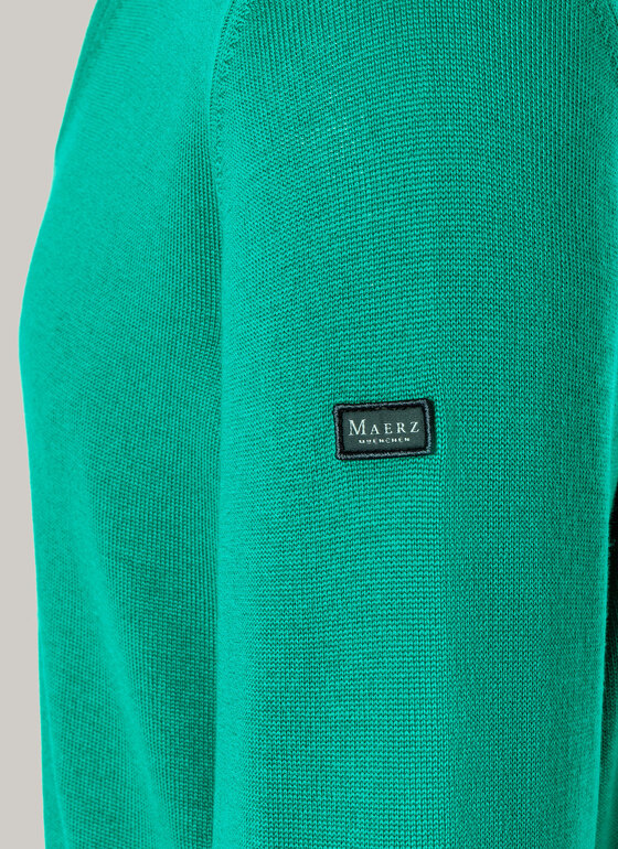 Pullover, V-Neck Green Emerald Frontansicht