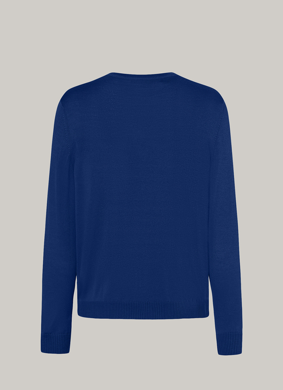 Pullover, V-Neck Cobalt Blue Frontansicht
