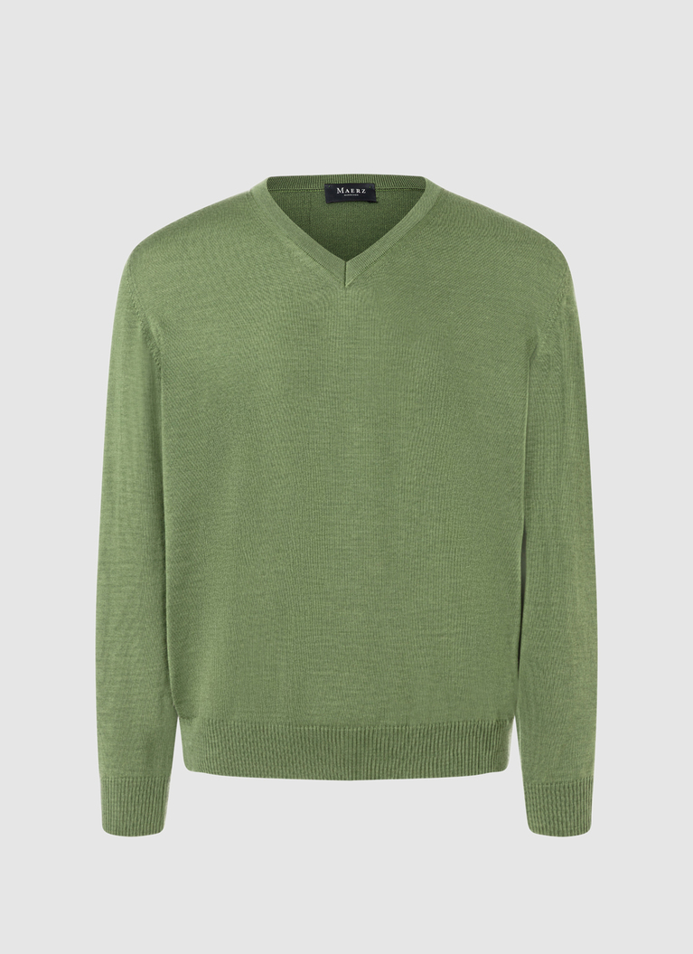 V-PulloverSunny Green Frontansicht