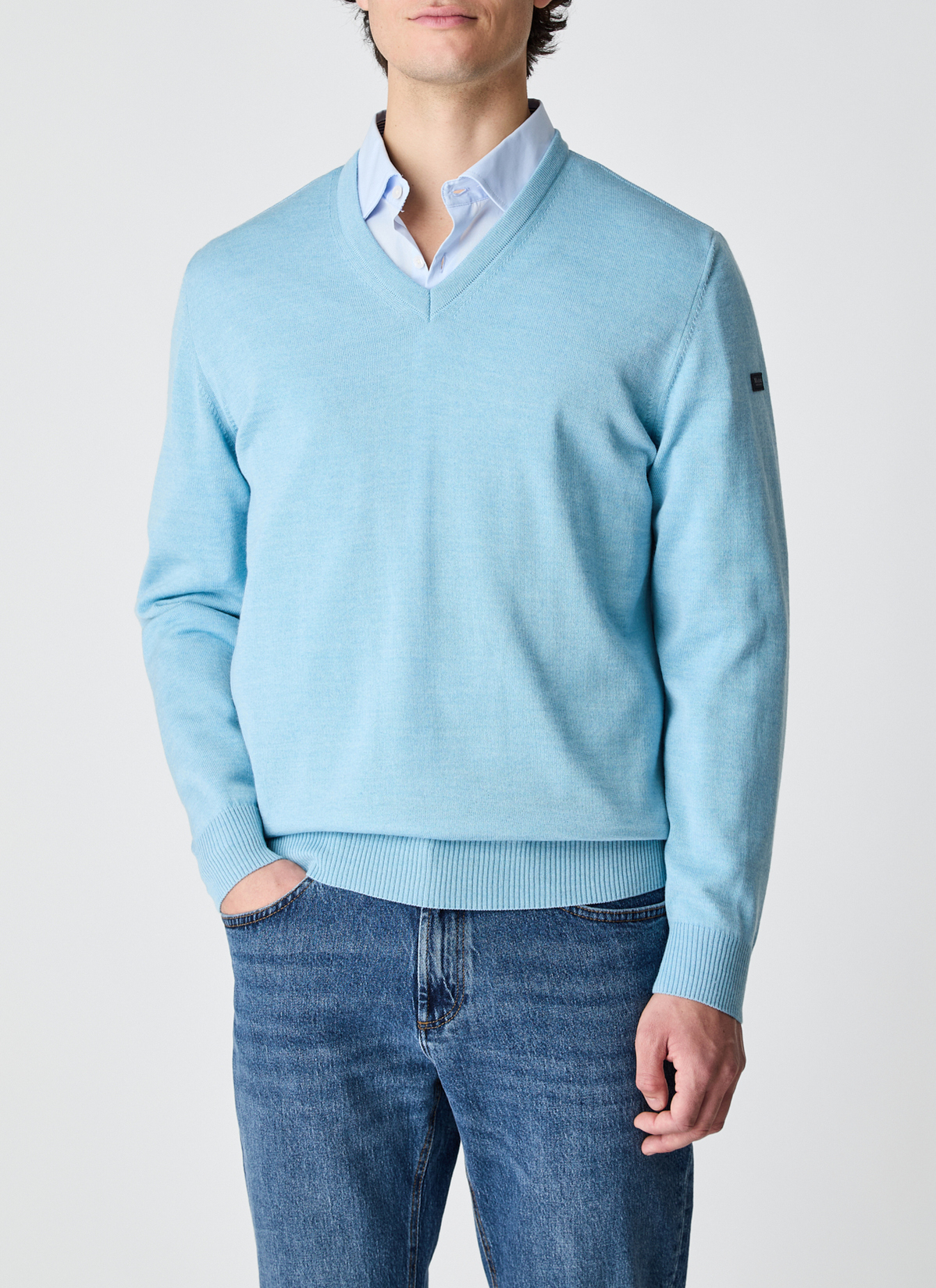 Pullover, Ocean Aqua Frontansicht