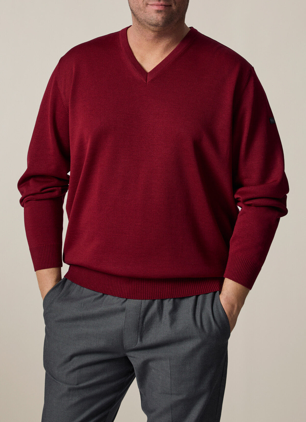 Pullover, Weinrot Detailansicht 1