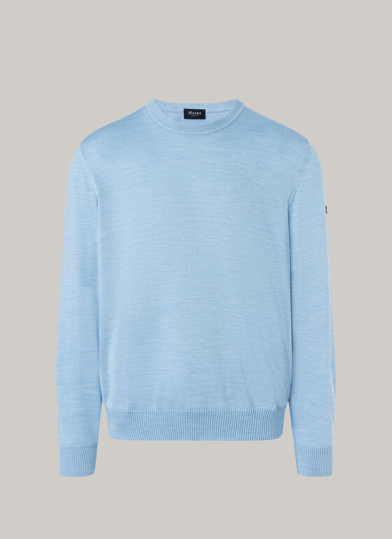 Pullover, O-Neck Dyson Blue Frontansicht