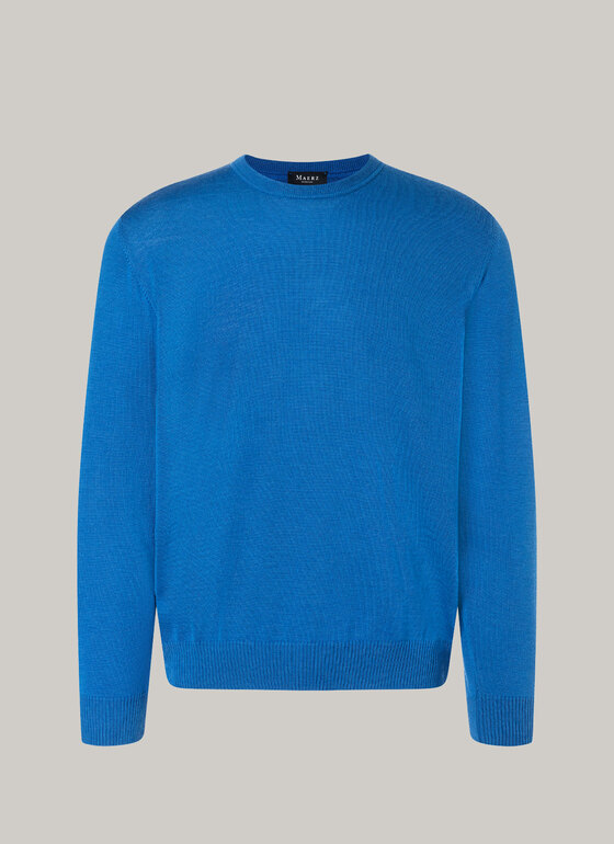 Pullover, O-Neck Intensive Blue Frontansicht