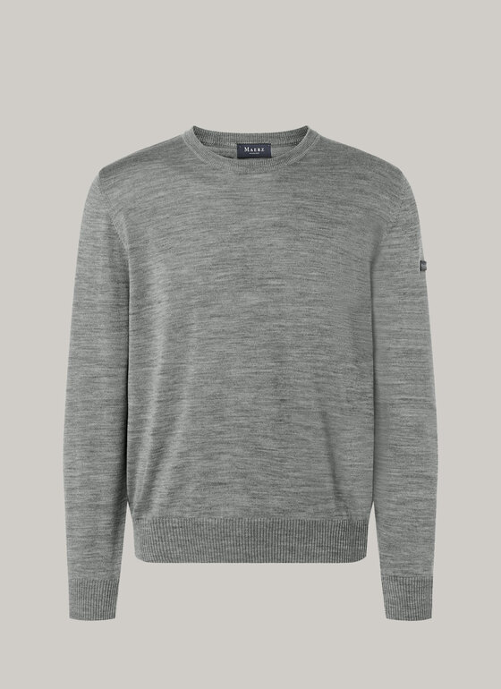 Pullover, O-Neck Mercury Grey Frontansicht