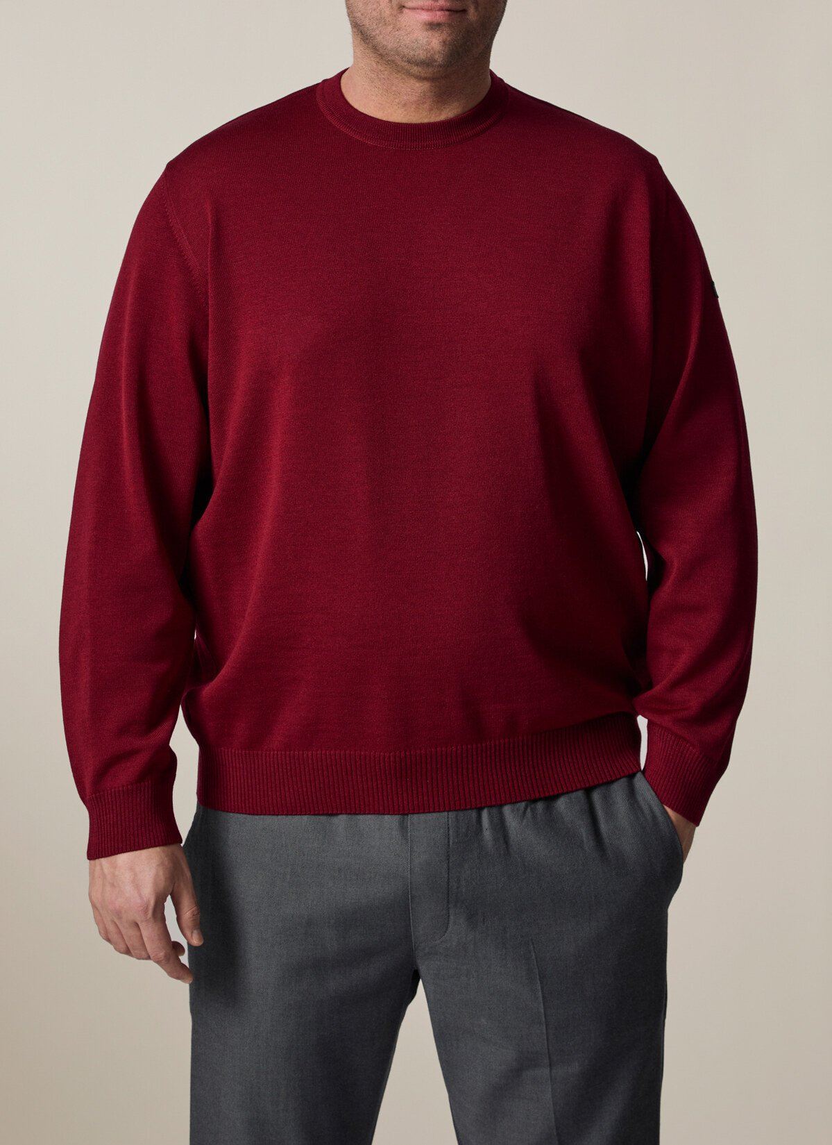 Pullover, Weinrot Detailansicht 1
