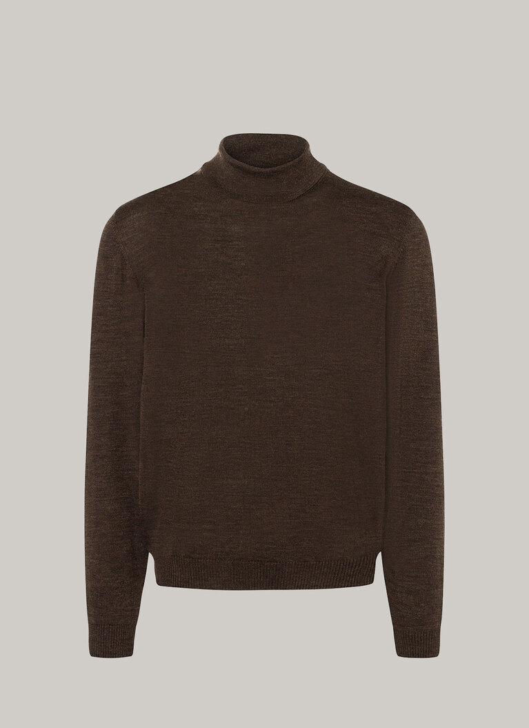 Pullover, Turtle-Neck, Raw Umbra Frontansicht