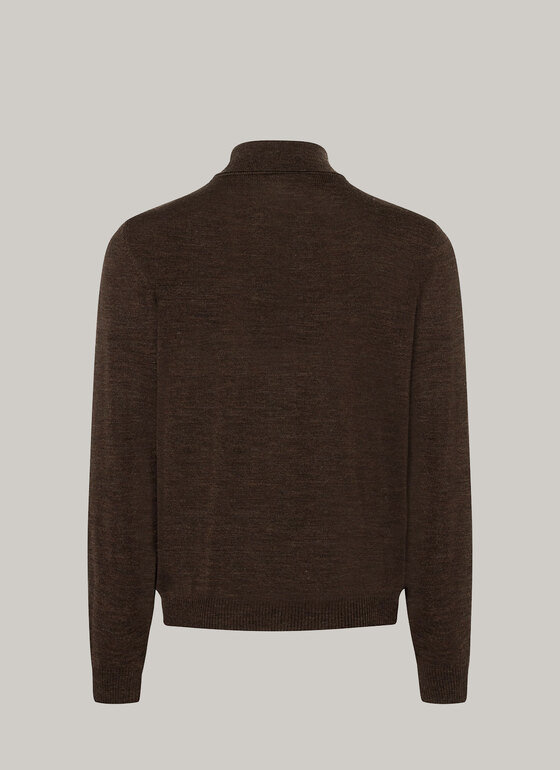 Pullover, Turtle-Neck Raw Umbra Frontansicht