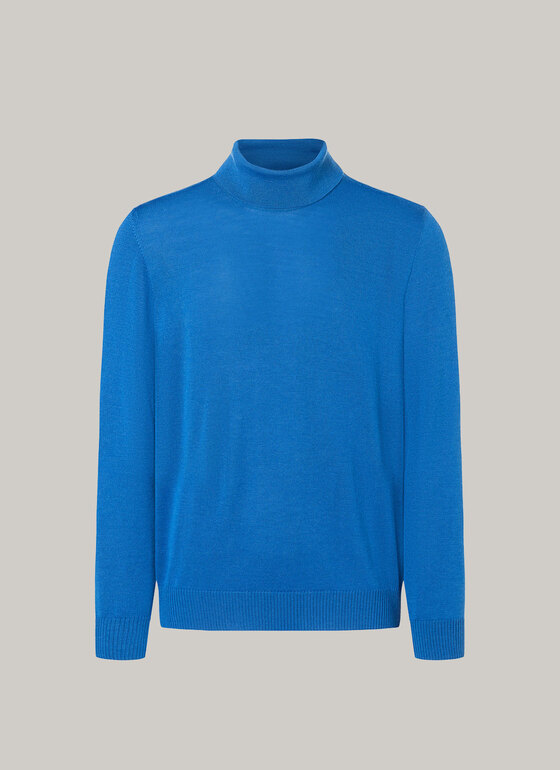 Pullover, Turtle-Neck Intensive Blue Frontansicht