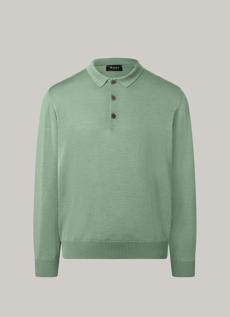 Pullover, Polo-Neck, Green Mint Frontansicht
