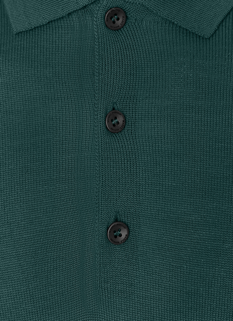 Pullover, Polo-Neck, Bottle Green Detailansicht 1