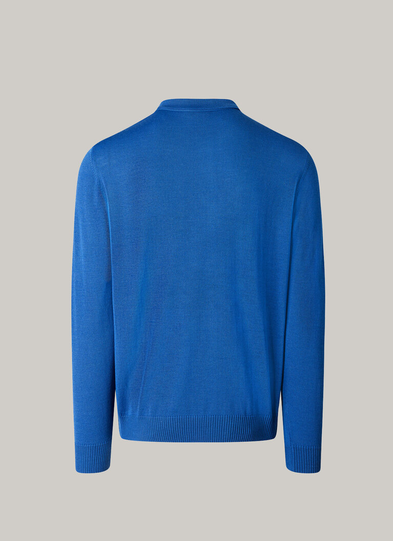 Pullover, Polo-Neck, Intensive Blue Rückansicht