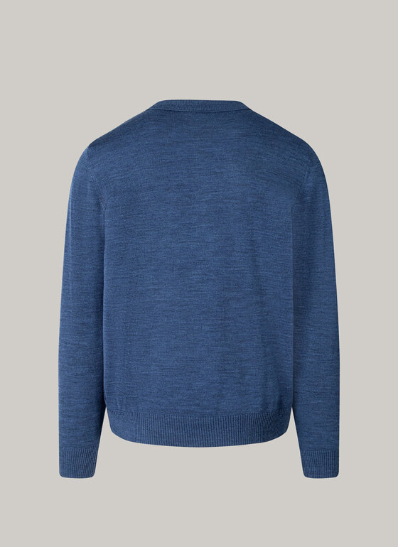 Pullover, Polo-Neck Steel Blue Frontansicht