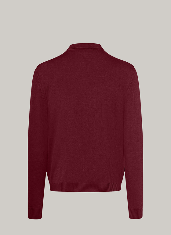 Pullover, Polo-Neck Weinrot Frontansicht