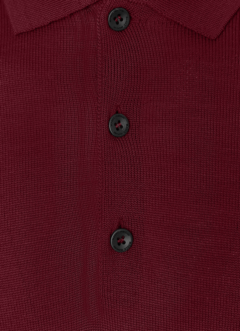 Pullover, Polo-Neck, Weinrot Detailansicht 1