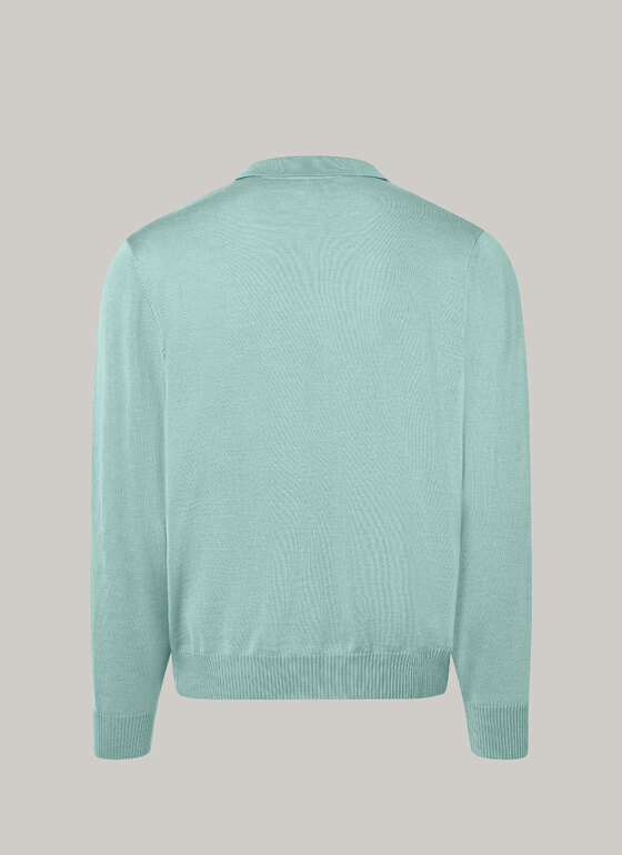 Pullover, Polo-Neck Faded Mint Frontansicht