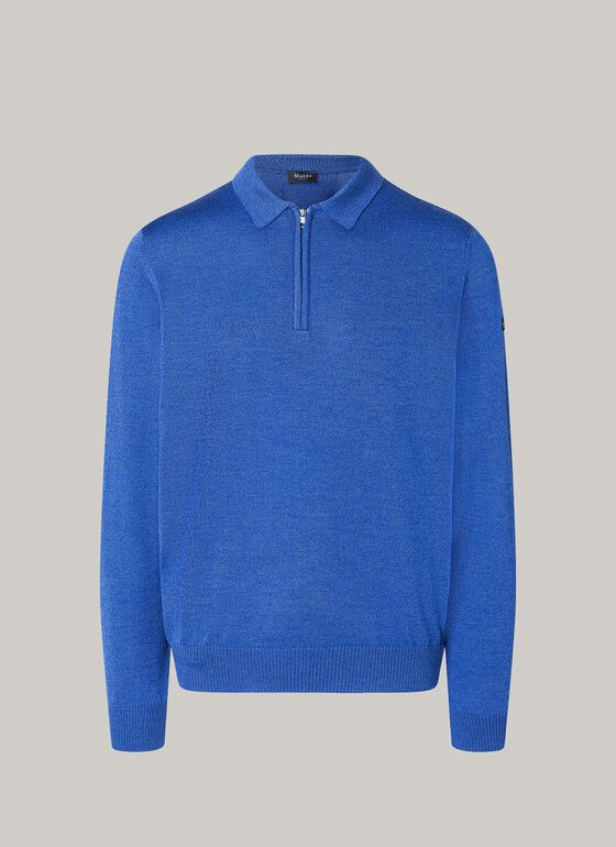 Pullover, Polo-Neck Blue Feather Frontansicht