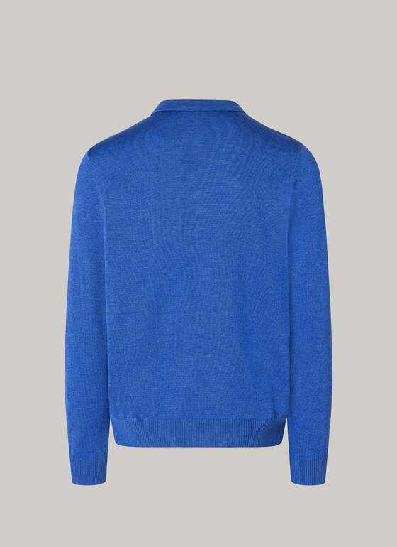 Pullover, Polo-Neck Blue Feather Frontansicht