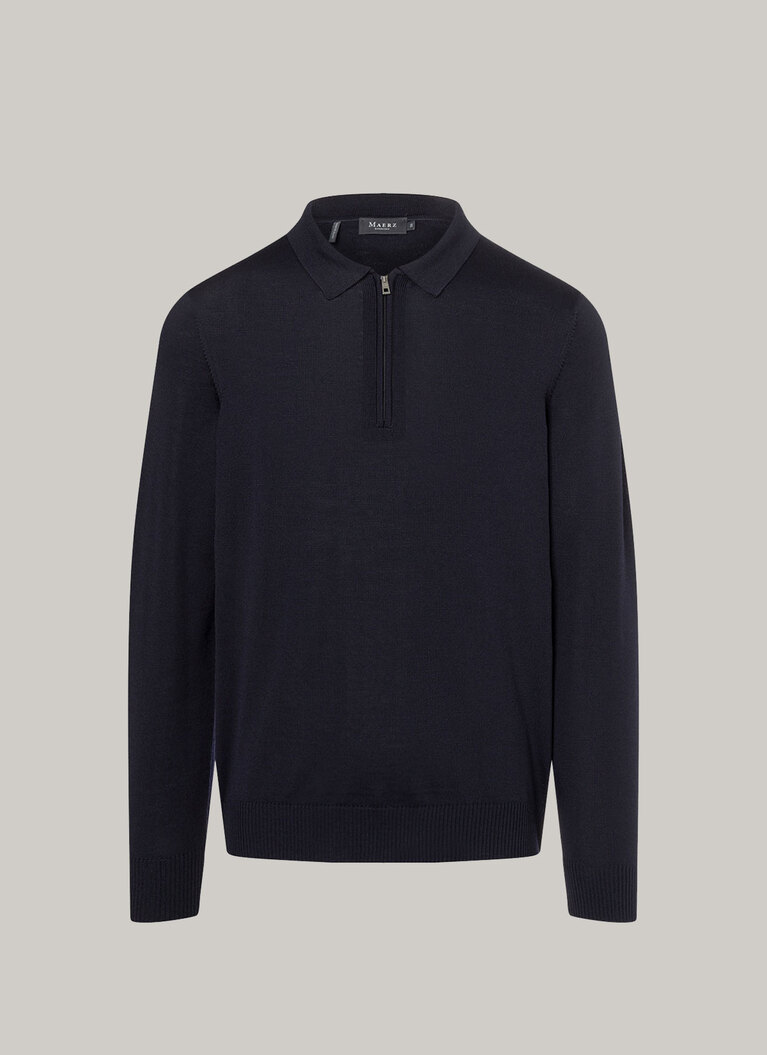 Pullover, Polo-Neck, Marine Frontansicht
