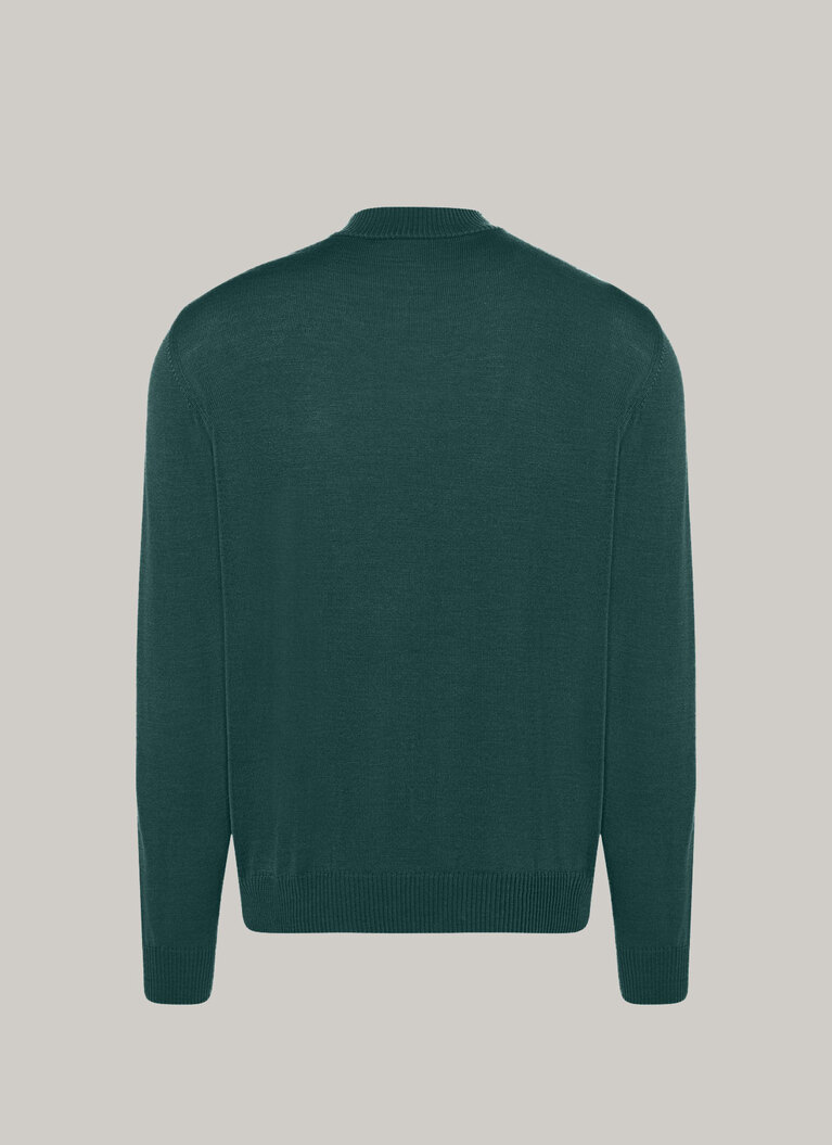 Pullover Stehkragen 1/1 Arm, Bottle Green Rückansicht