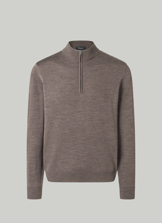 Pullover Stehkragen 1/1 Arm Brownie Frontansicht